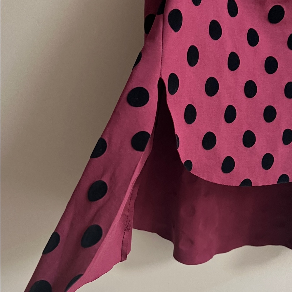 Women’s Sleeveless Polka Dot Cowl-neck Tank Top - Burgundy/Black Size Large - Picture 4 of 12